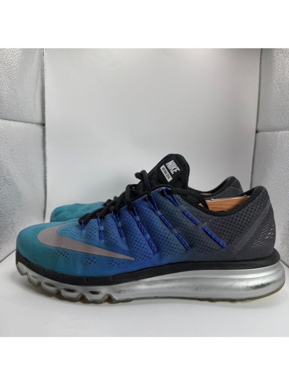 Nike Air Max 2016 Premium Reflective Shoes Mens 11.5 Run Silver Blue 810885-004 - Picture 5 of 12